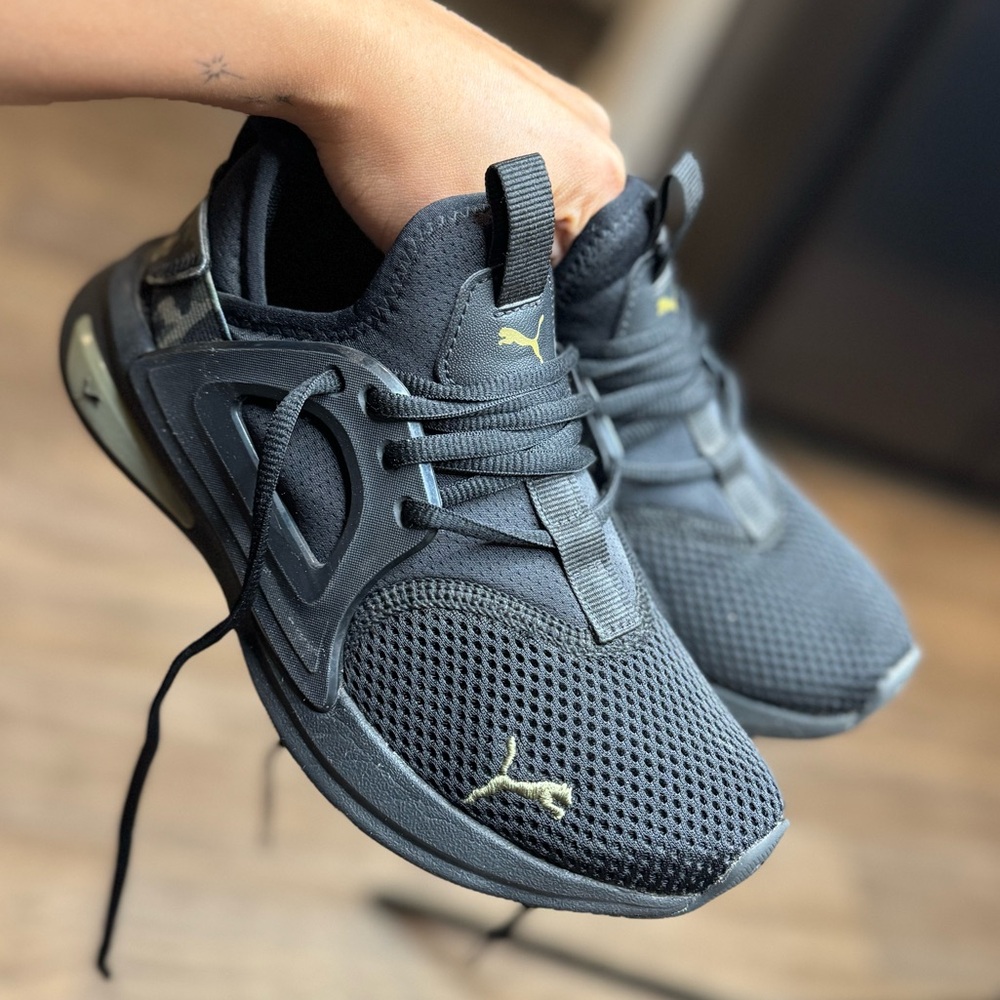 Puma Softride Enzo Black/Olive Performance Sneakers